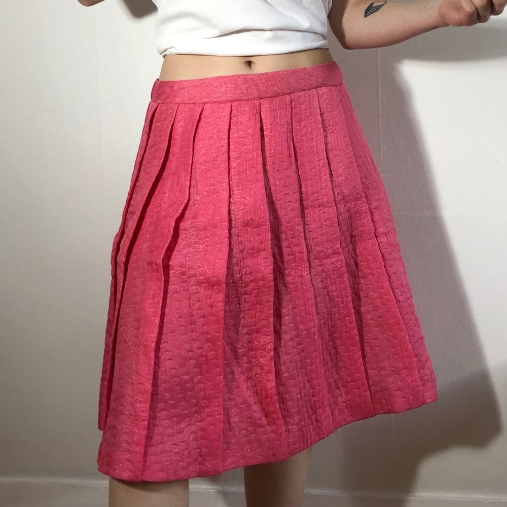 Pink A-line Miu Miu pleated skirt